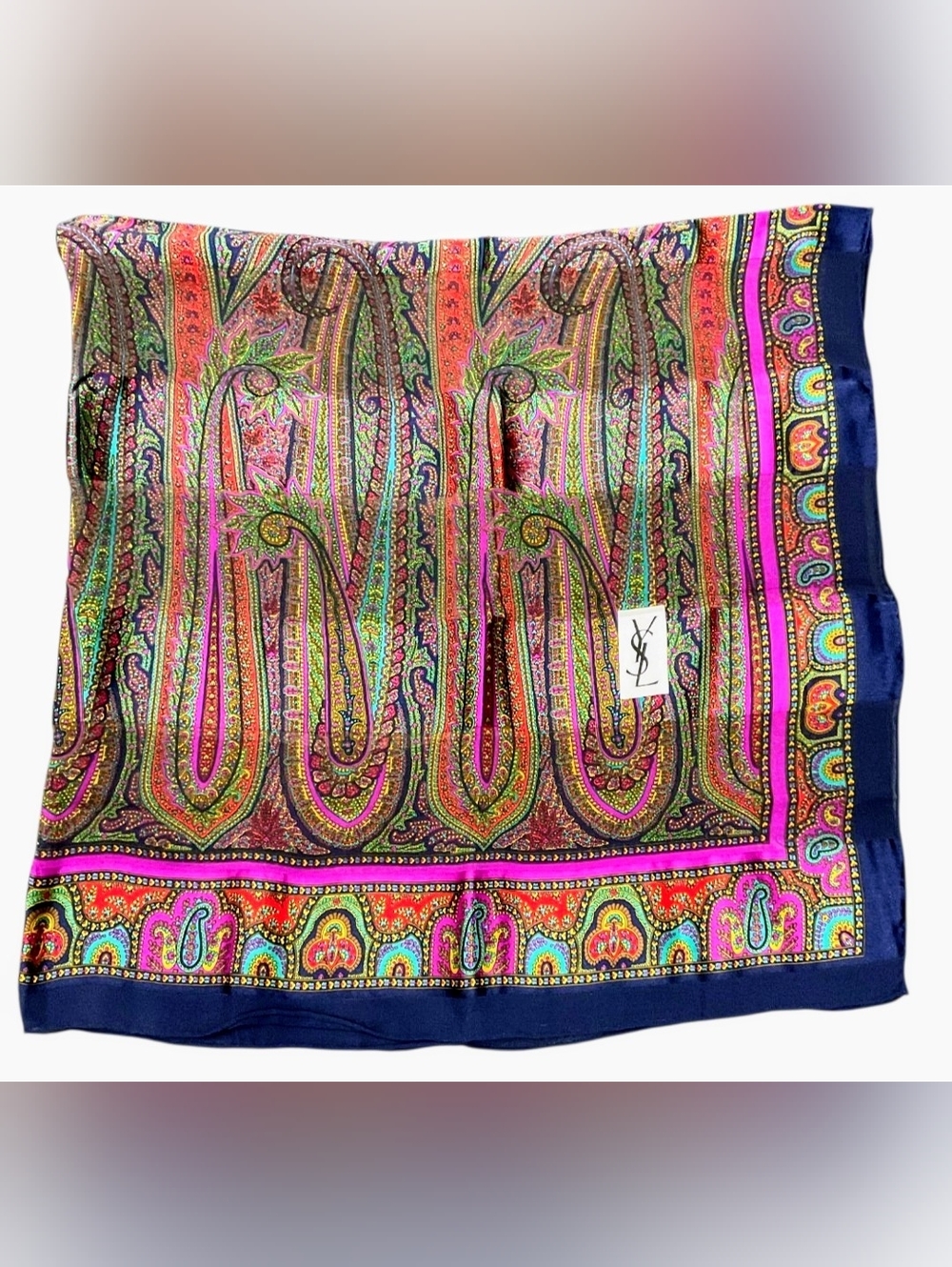 Yves Saint Laurent (YSL) Vintage Scarf W/ COA - Picture 7 of 9